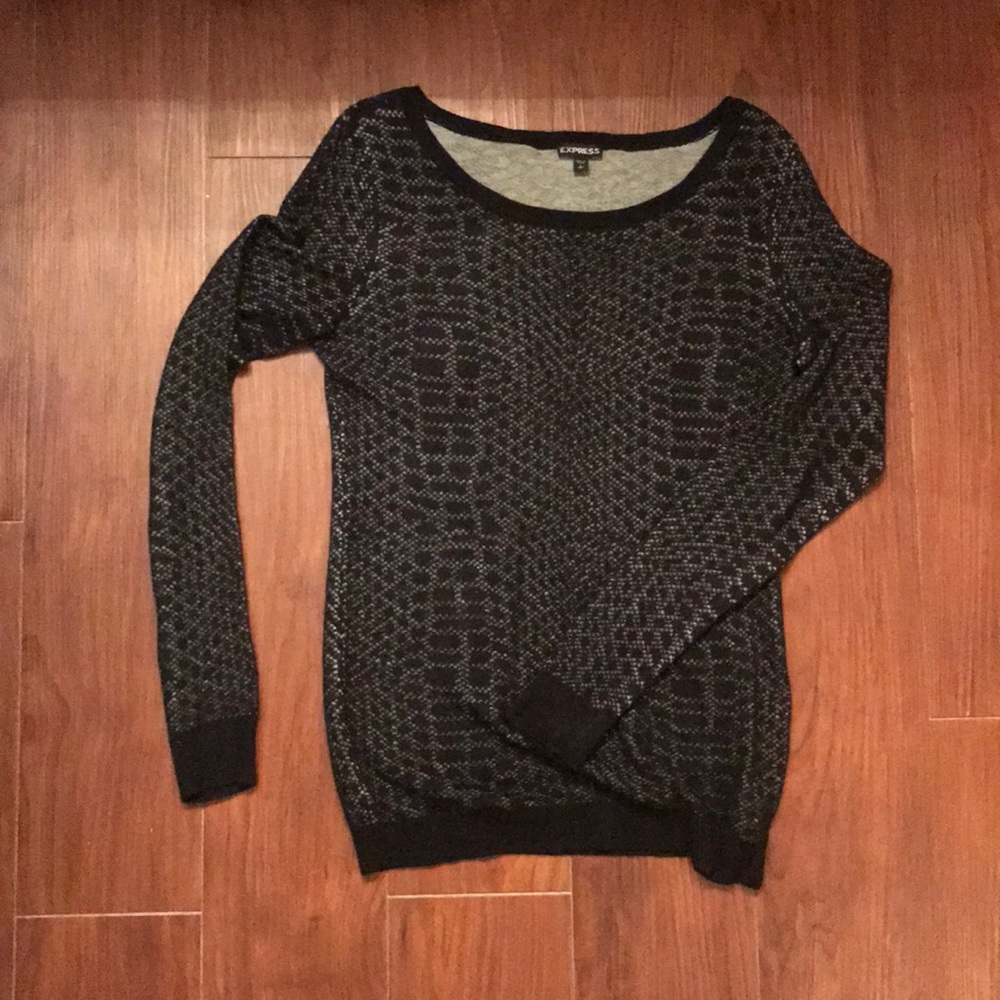 Express black and gray sweater